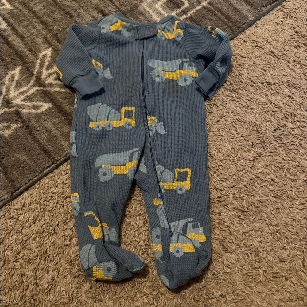 Carter's Gray and Yellow Construction Footie
